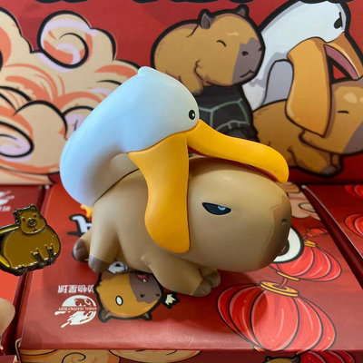 正版動物星球卡皮巴拉水豚盲盒手辦桌面擺件可愛男孩生日禮物新款
