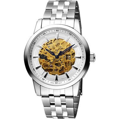 【金台鐘錶】【奧柏表 Olym Pianus】簡約時尚 鏤空 機械腕錶 993-4AGS