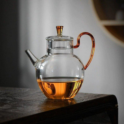 茶藝師 玻璃煮茶壺 大容量蘋果執壺 煮水花茶果茶壺家用綠茶茶具仿宋茶壺