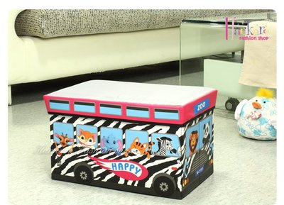 ☆[Hankaro]☆ 時尚創意新收納空間童趣動物巴士造型收納箱