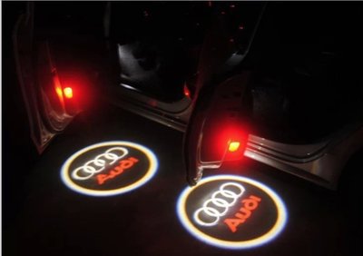 奧迪 AUDI Q7 06-15年 汽車LED鐳射LOGO投影迎賓燈 車門投地燈 一對價 5W高亮 DIY免接線