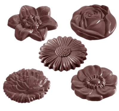 【比利時】 Chocolate world#1048 五款花形 巧克力硬模