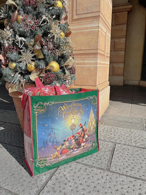 ＊日式雜貨館＊日本 迪士尼園區限定 聖誕節限定品 聖誕米奇吊飾 聖誕米奇餅乾鐵盒10入禮盒 綜合巧克力餅乾桶36入 聖誕節迪士尼購物袋