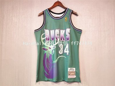 雷·艾倫 (Ray Allen) NBA密爾瓦基公鹿隊 復古版 球衣 34號 绿色