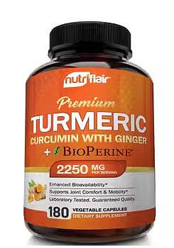 美國直郵NutriFlair Turmeric Curcumin 薑黃和薑黃素含黑胡椒180
