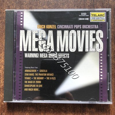 美版拆封 TELARC泰拉克發燒大碟 MEGA MOVIES 電影音樂 DSD高音質 唱片 CD 歌曲【奇摩甄選】530