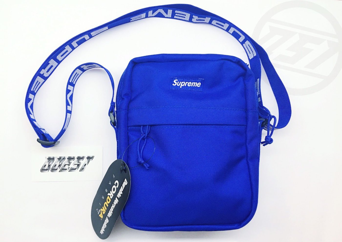 QUEST】現貨SUPREME 44TH SHOULDER BAG 開季新品18SS 側肩包小包藍色