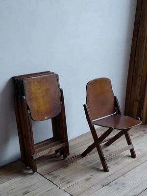 復古實木摺疊椅戶外民宿摺疊椅風琴椅可攜式露營摺疊椅咖啡店餐椅