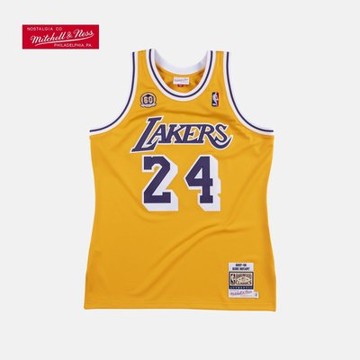 現貨熱銷-NBA-MN復古球衣 Authentic湖人隊科比 60周年2007-08賽季黃色主場爆款