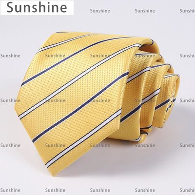 [Sunshine]8cm男士商務正裝領帶金色 亮黃單色韓版新郎團體舞臺領帶盒