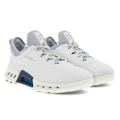 [小鷹小舖] ECCO GOLF BIOM C4 高爾夫球鞋 男仕無釘 EC13040457876 提供防水性能 白