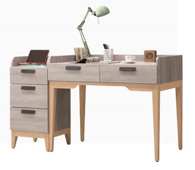 【風禾家具】QA-431-5A@TL新古典風紫羅蘭4.7尺組合書桌【台中市區免運送到家】三抽櫃+書桌 辦公桌 傢俱