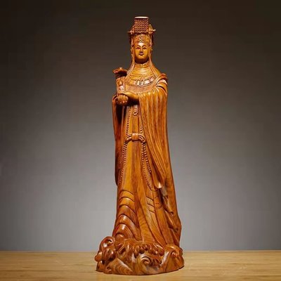 熱銷 花梨木雕媽祖神像擺件家居供奉湄洲海神天上圣母實木質雕刻工藝品