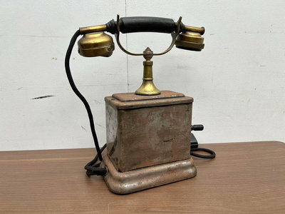 黃銅構件古董手搖古董老式電話機