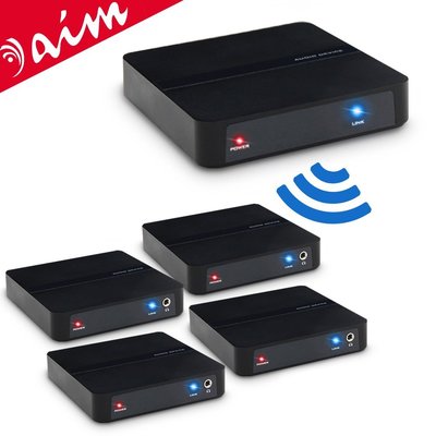 【風雅小舖】【aim 2.4G遠距無線音源傳輸接收1對4套件組】可無限擴充接擴大機音響喇叭 非藍芽/Wi-Fi