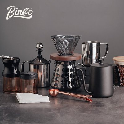 【熱賣精選】Bincoo手沖咖啡器具家用套裝摩卡壺研磨機專業法壓壺過濾杯咖啡壺