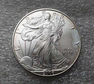 美國 2006 年 特打版 USA 鷹揚 花束女神 1 美元 1元 硬幣 美金 DOLLAR 1盎司 999 純銀 銀幣