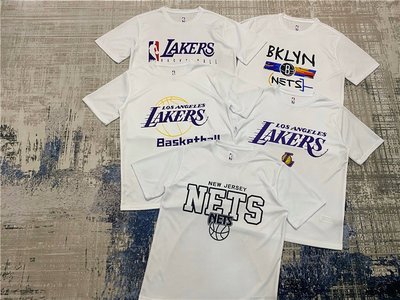 美國NBA籃球運動T恤 訓練服 2021新款 印花 短袖上衣 湖人 籃網  正版