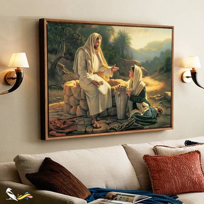 耶穌掛畫耶穌畫像以馬內利主宗教基督教裝飾畫客廳壁掛畫(多款可選)