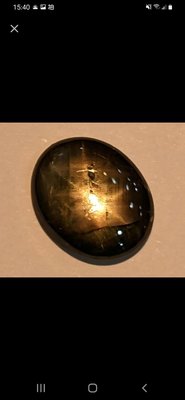 5.04克拉(無燒)大顆橢圓型天然六星光芒黑金藍寶石(Sapphire)