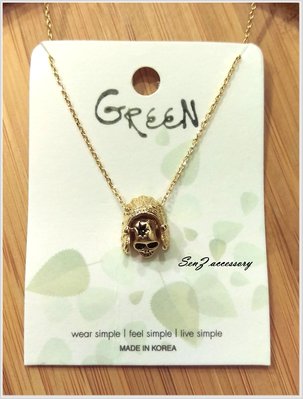【 SenZ accessory 】GREEN- 與Must Have齊名設計品牌 鎖骨鍊/紙牌/骷髏頭/正韓/印地安