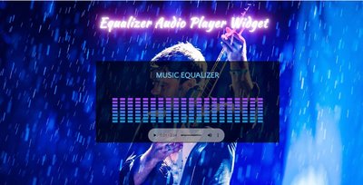 Equalizer Audio Player Widget 響應式網頁模板、HTML5+CSS3  #04098A
