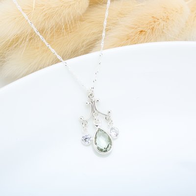 【Angel & Me】華麗宮廷風 綠水晶 Green Quartz s925 純銀 項鍊 情人節 禮物