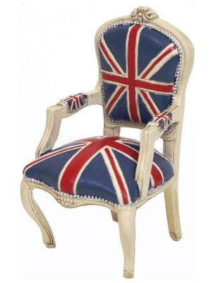 日本進口 好品質復古仿古英國坐椅擺件裝飾品歐式風格微型沙發模型椅子躺椅英國國旗造型小椅子送禮禮物收藏品 3594b