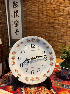 日本回流 西鐵城古董石英鐘CITIZEN中古晶體管陶瓷賞盤