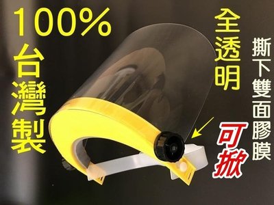 含税 歐堡 SK-201台灣製 安全防護面罩 不起霧 純透明 可掀開 可調整頭圍 割草帽 頭戴面罩 防飛沫 元山五金