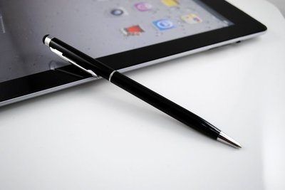 【兩用筆】2入裝 iPad 平板 手機 兩用 鋼琴烤漆 觸控筆 金屬 旋轉式 原子筆 三星 手寫筆 手機 平板 電容式