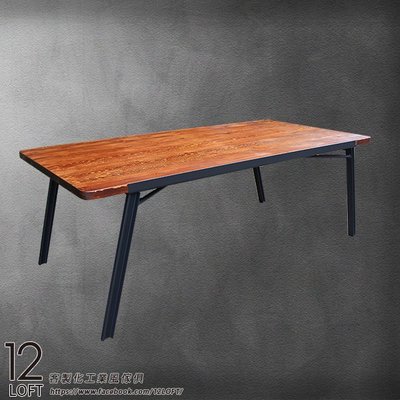 【12LOFT 工業風 客製化復古風傢俱】會議桌 OA 辦公桌 吧檯桌 辦公家具 實木 置物桌 【E-D216】