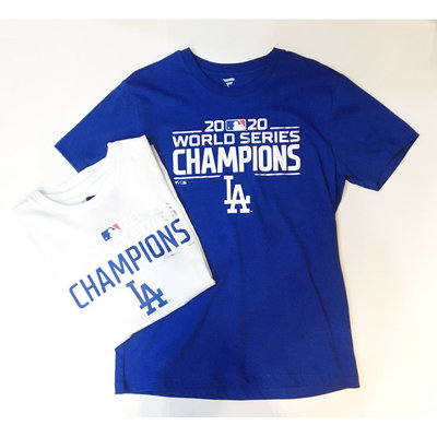 dodo_sport＊2020 MLB世界大賽冠軍長袖T恤 美國大聯盟 道奇隊 白色/藍色 6060101