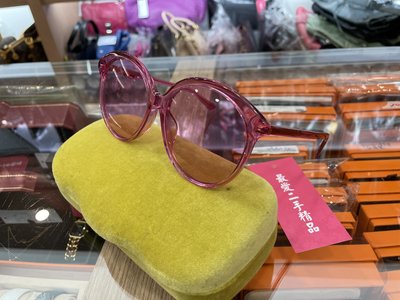 ☆最愛二手精品☆ GUCCI 粉紅色果凍色膠框墨鏡眼鏡太陽眼鏡 XF2989 GG0257SA