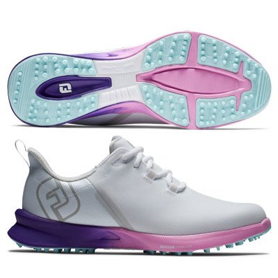 (易達高爾夫)全新原廠FOOTJOY Fuel Spt 90547 白/紫/粉色 女仕  無釘 高爾夫球鞋