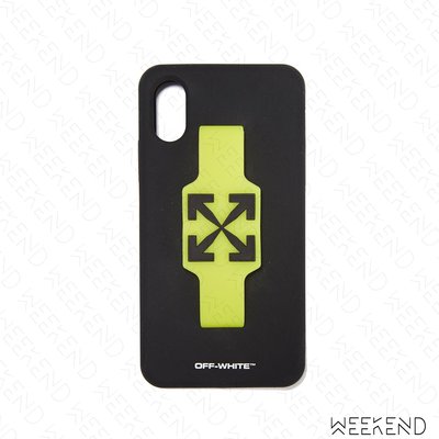 【WEEKEND】 OFF WHITE Finger Grip 握把箭頭 Iphone X XS Max 手機殼 黑色