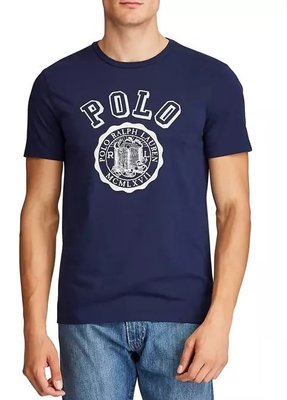 POLO Ralph Lauren 成人款 短袖 T恤 印花 POLO 藍色