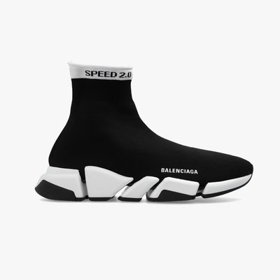 [全新真品代購-S/S23 SALE!] BALENCIAGA LOGO細節 黑色 襪套鞋 (Speed 2.0)