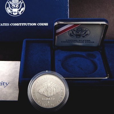 * JAZZ 棧 * 盒裝1987年美國憲法200年紀念銀幣