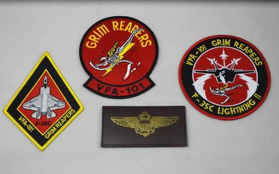 美國 NAVY VFA-101 Grim Reaper黑暗鐮刀手中隊 F-35C閃電II徽章