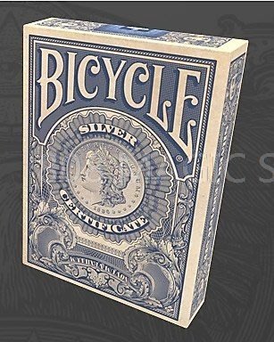 [808 MAGIC]魔術道具 BICYCLE SILVER CERTIFICATE S1 美鈔撲克牌