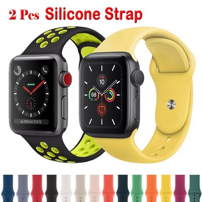 2條裝 矽膠錶帶 Apple Watch 38mm 42mm 40mm 44mm 蘋果錶帶 透氣 運動錶帶