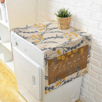 美式手繪花 雙門冰箱蓋佈防塵蓋巾防塵罩滾筒洗衣機罩防水