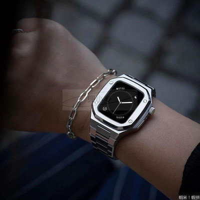 金屬錶帶 適用 Apple Watch 9 8 7 6 蘋果手錶錶帶 S8 41mm 45mm不鏽鋼改裝錶帶