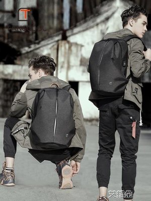 下殺 後背包背包男士休閒韓版電腦書包大學生時尚潮流簡約旅行包大容量後背包DF