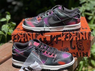 Nike Dunk Low"Graffiti" 街頭涂鴉 黑紫噴漆 潮流男女籃球鞋 DM0108-002