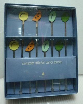 龍廬-出清swizzle sticks and picks水果造型調酒果汁咖啡攪拌棒