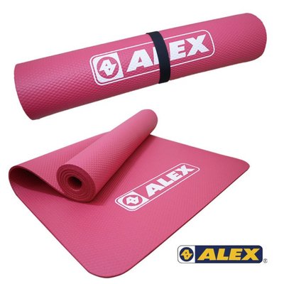 ALEX 丹力 C-1812-3粉色 瑜珈墊 地墊 韻律 有氧 塑身 附ALEX黑色外袋 厚6mm 台灣製 喜樂屋戶外