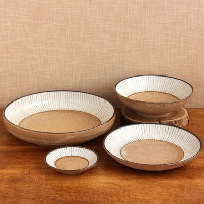 日本製 日式餐碗 美濃燒 復古 十草 湯盤 甜點盤 復古盤 陶瓷盤 小盤 菜盤 盤子