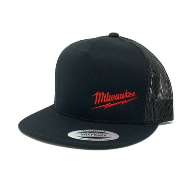 限量米沃奇高質感全黑紅LOGO透氣卡車司機帽  棒球帽 工作帽 遮陽帽 網帽